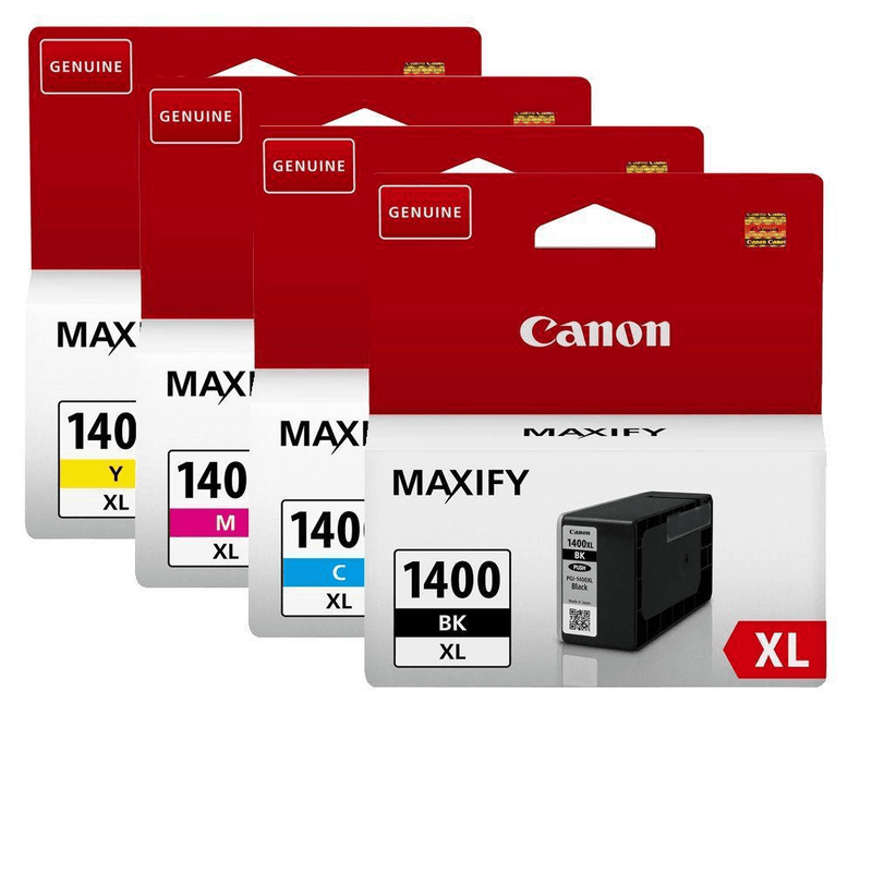 Canon PGI-1400XL Black, Cyan, Magenta, Yellow High Yield Printer Ink Cartridges Original 9185B004 Multi-pack