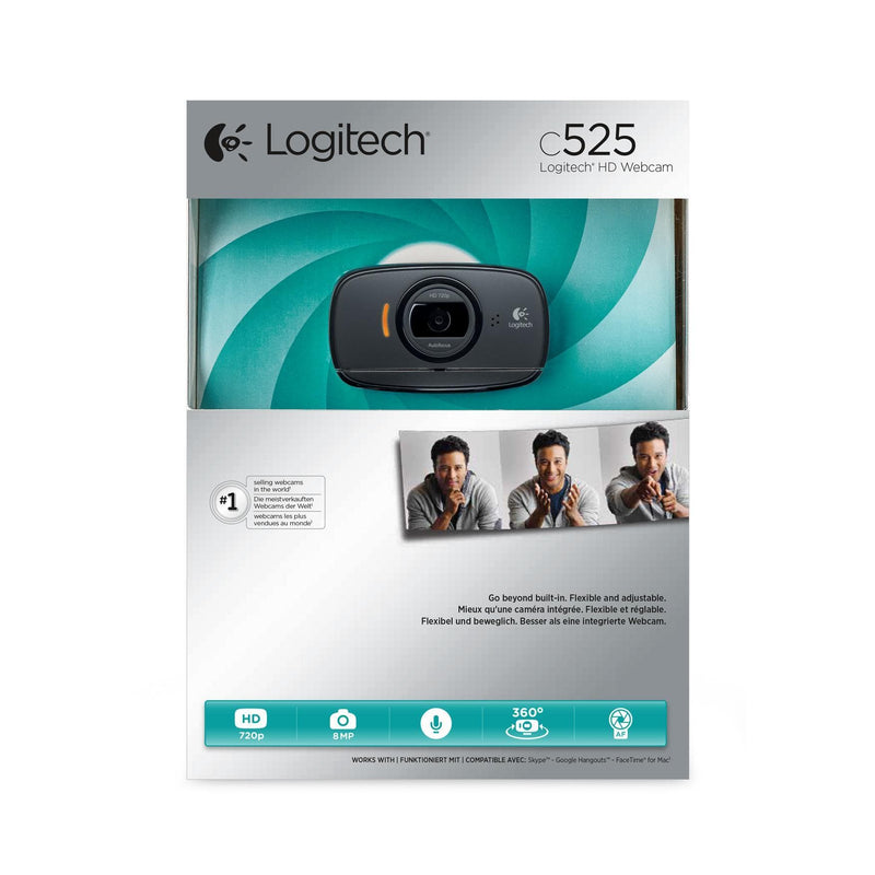 Logitech C525 Webcam 8mp1280 X 720 Pixels USB 2.0 Black 960-001064