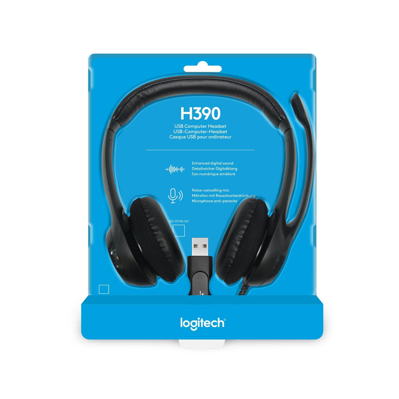 Logitech H390 USB Headset With Noise-Cancelling Mic 981-000406