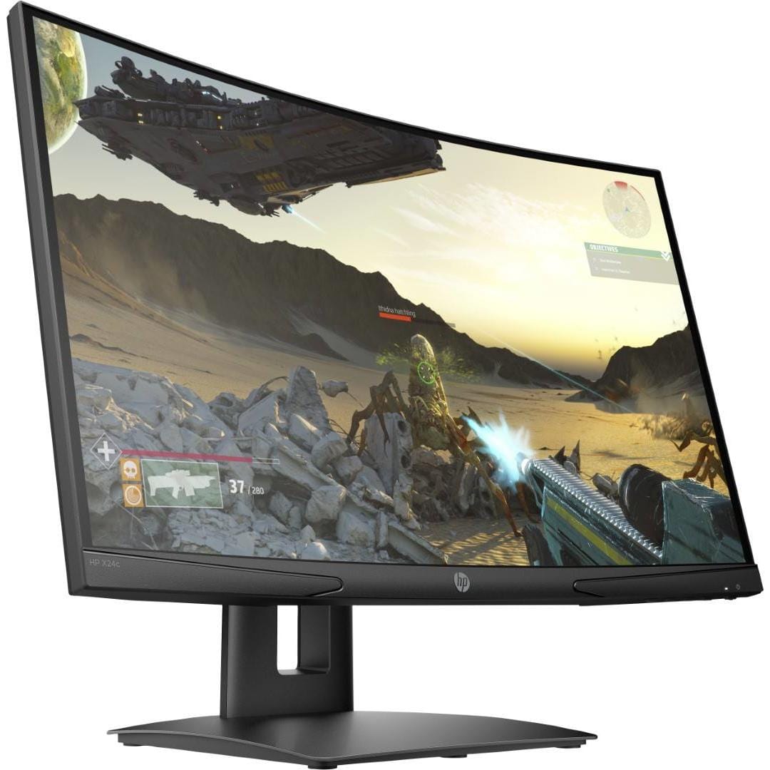 HP X24c 23.6-inch 1920 x 1080p FHD 16:9 144hz 4ms AMD FreeSync VA Curved Gaming Monitor 9FM22AA