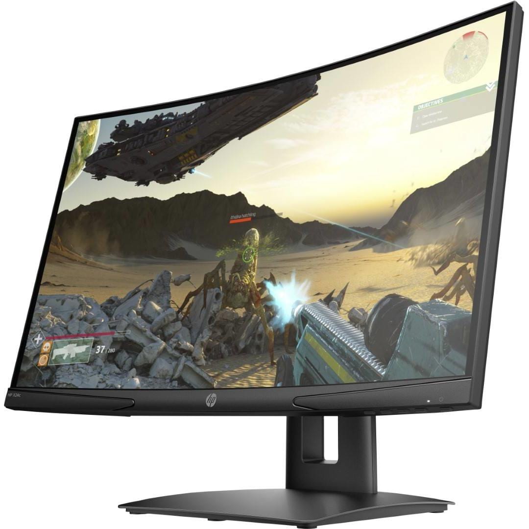 HP X24c 23.6-inch 1920 x 1080p FHD 16:9 144hz 4ms AMD FreeSync VA Curved Gaming Monitor 9FM22AS
