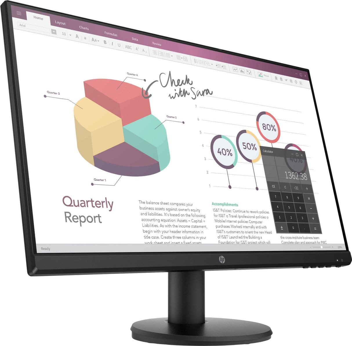 HP P24v G4 60.5 cm (23.8") 1920 x 1080 pixels Full HD Black