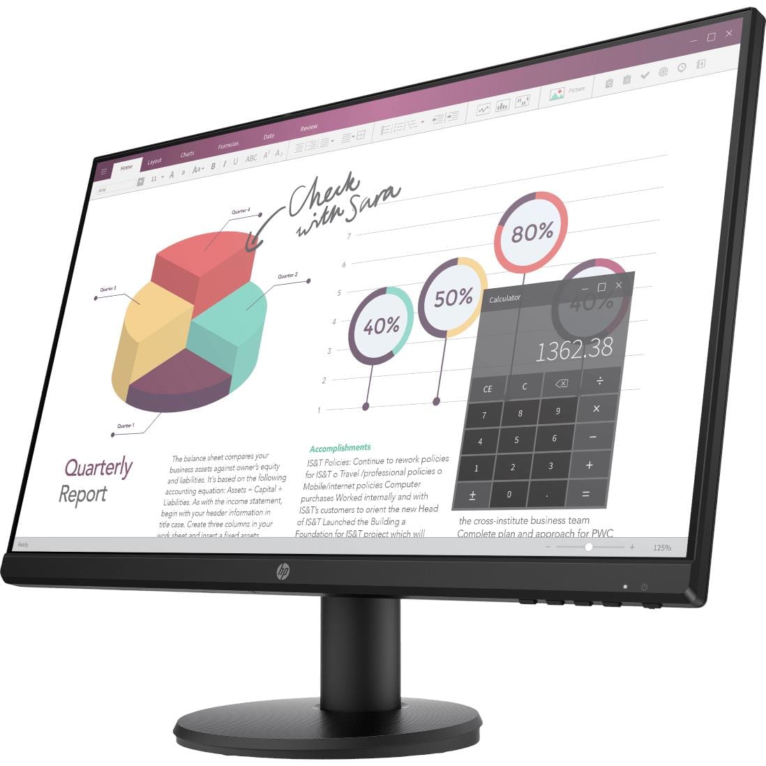 HP P-Series P24v G4 23.8-inch 1920 x 1080p FHD 16:9 60Hz 5ms IPS Monitor 9TT78AS