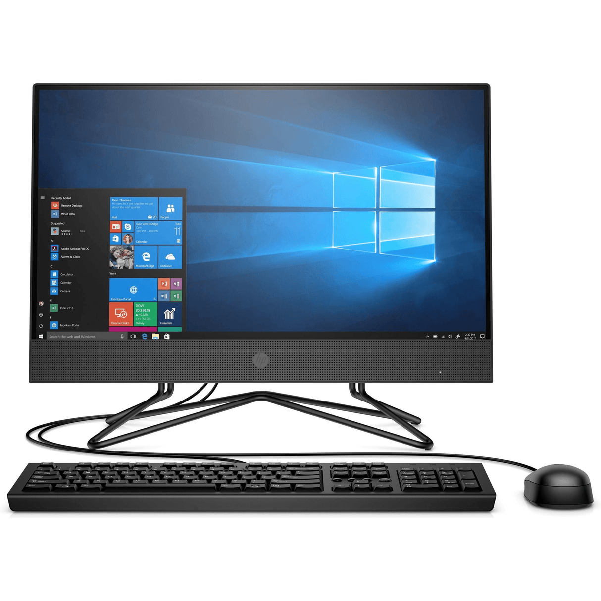 HP 200 G4 22 54.6 cm (21.5") 1920 x 1080 pixels 10th gen Intel® Core™ i5 4 GB DDR4-SDRAM 1000 GB HDD Wi-Fi 5 (802.11ac) Gray All-in-One PC Windows 10 Pro