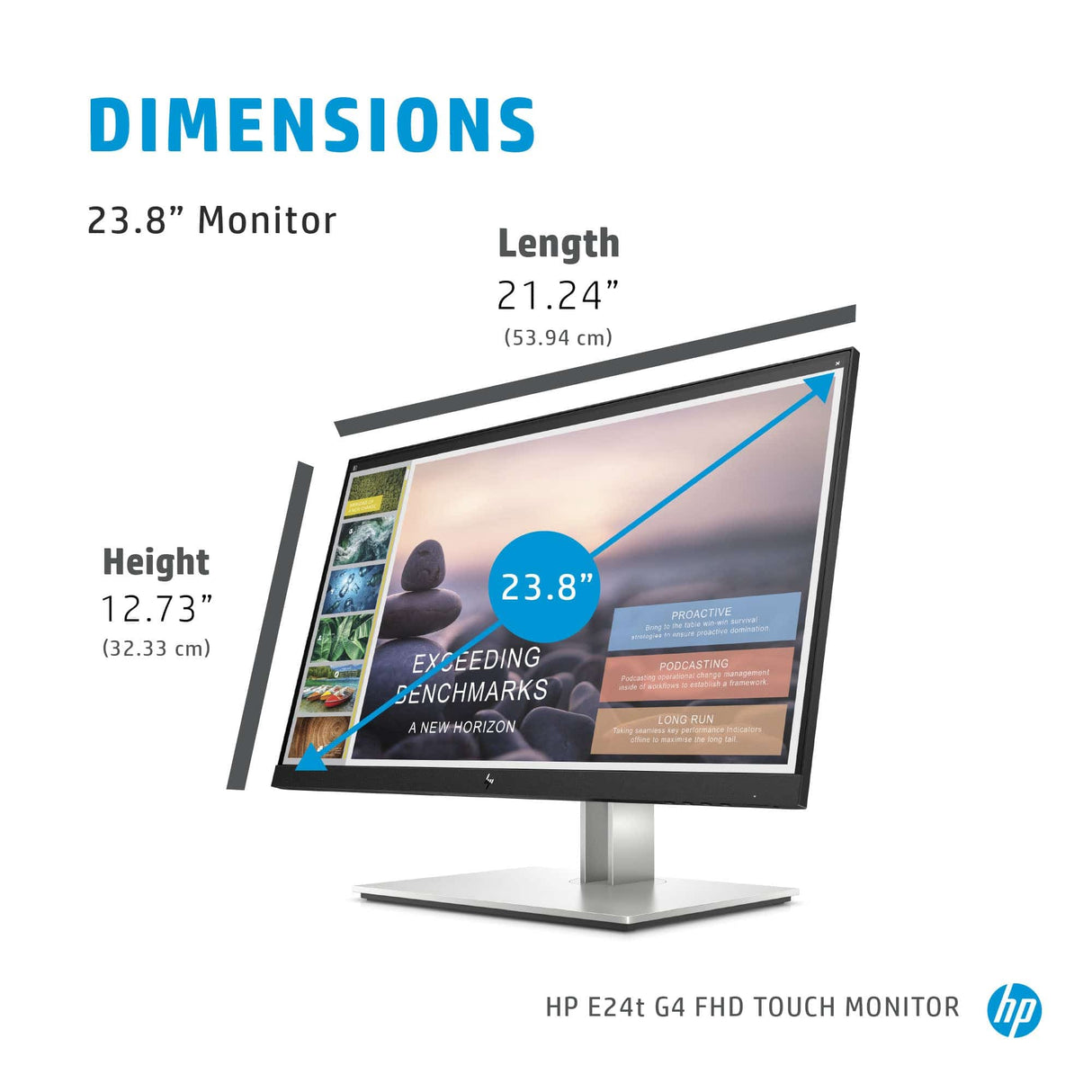 HP E-Series E24t G4 60.5 cm (23.8") 1920 x 1080 pixels Full HD LCD Black, Silver