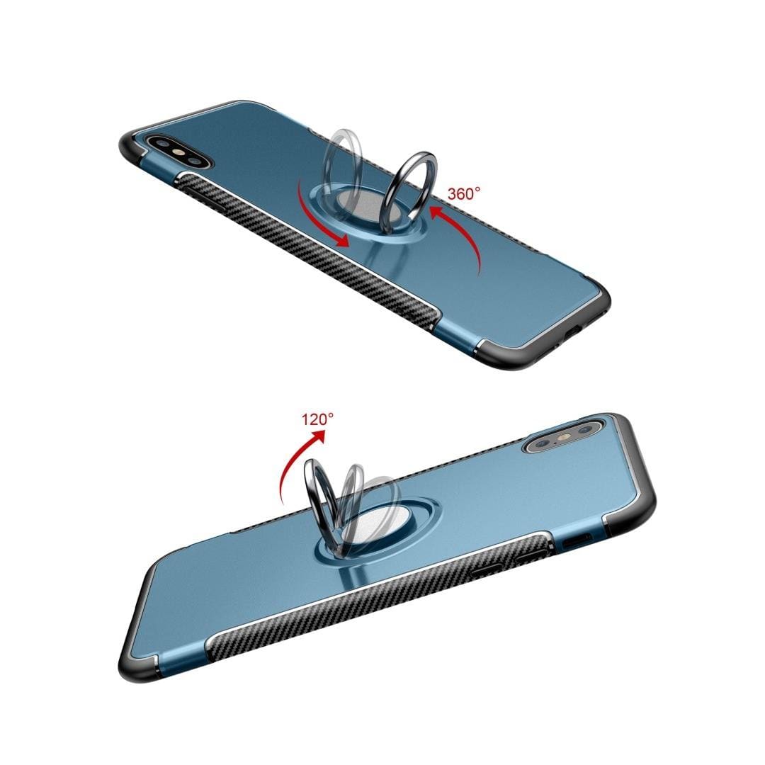 Tuff-Luv Dual Armour Layered Case and magnetic Stand for iPhone XS Max Silver A1_221
