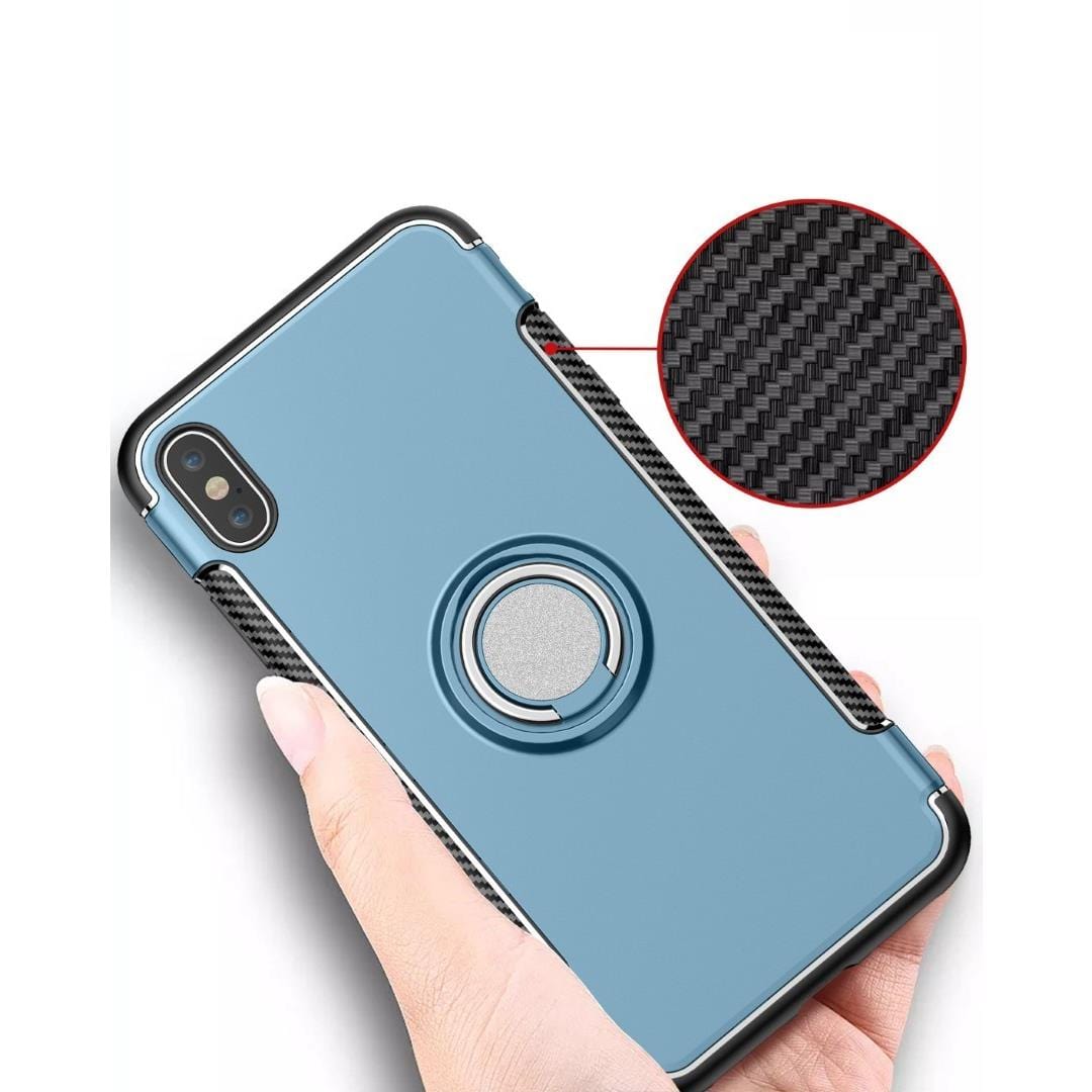 Tuff-Luv Dual Armour Layered Case and magnetic Stand for iPhone XS Max Silver A1_221