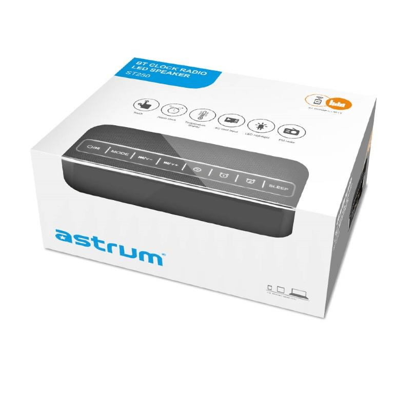 Astrum ST250 Wireless LED Clock Speaker BT Light FM TF A12525-B