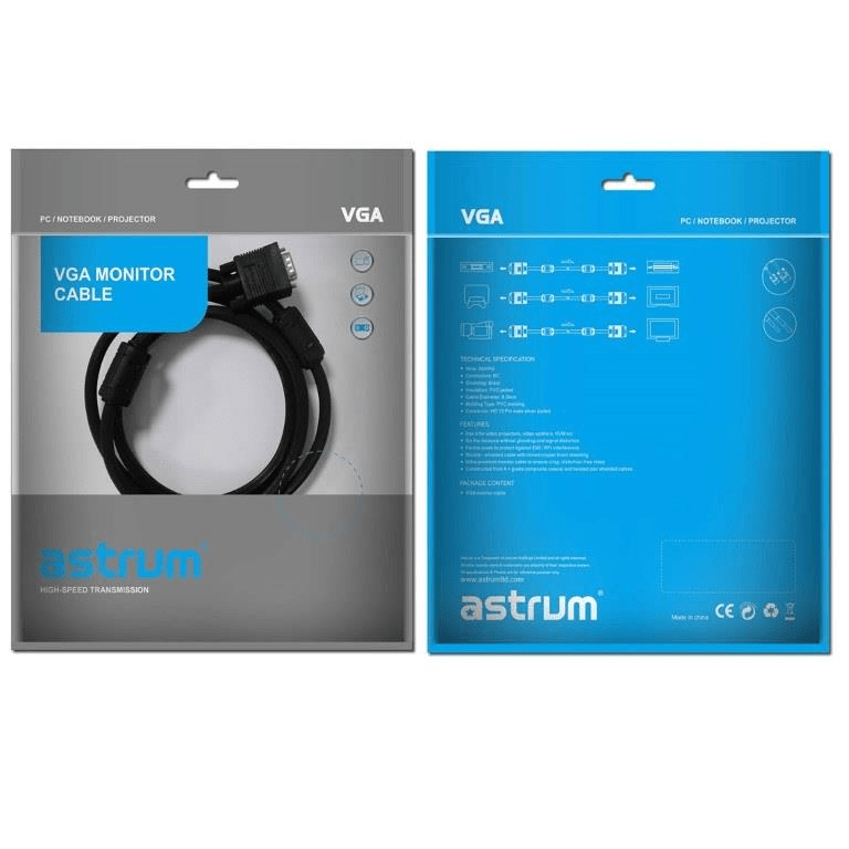 Astrum SV105 Monitor SVGA Cable 5m A34005-B