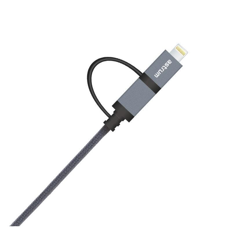 Astrum AC330 2 in 1 8pin with 13p Micro Charge Sync MFI Cable A53033-T