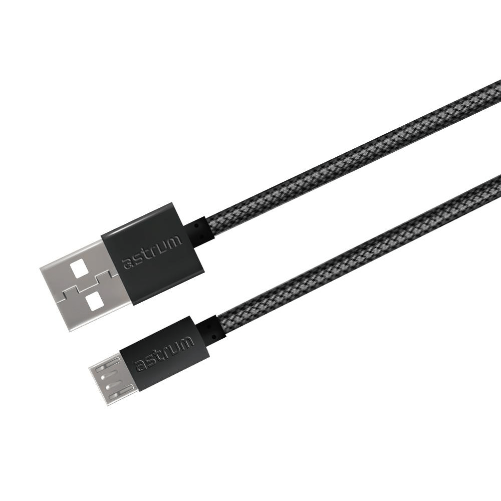 Astrum Verve UM30 1m USB-A to Micro USB Braided Cable Black A53103BB
