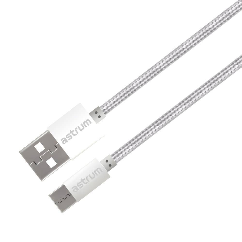 Astrum Verve UC30 1m USB-A to USB-C Braided Cable White A53113BW