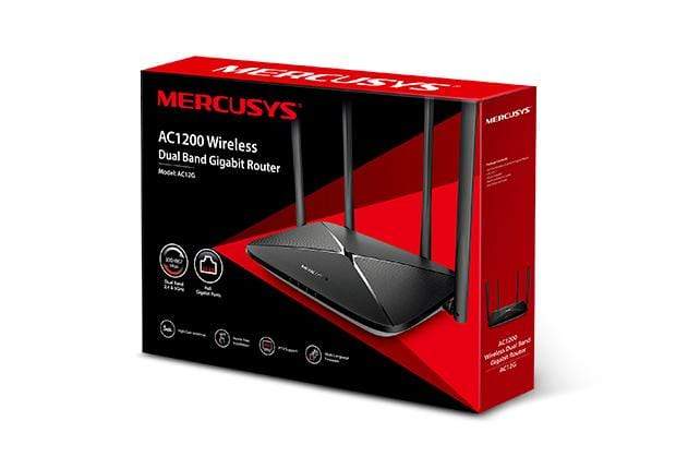 Mercusys AC1200 Wi-Fi 5 Wireless Router - Dual Band Gigabit AC12G