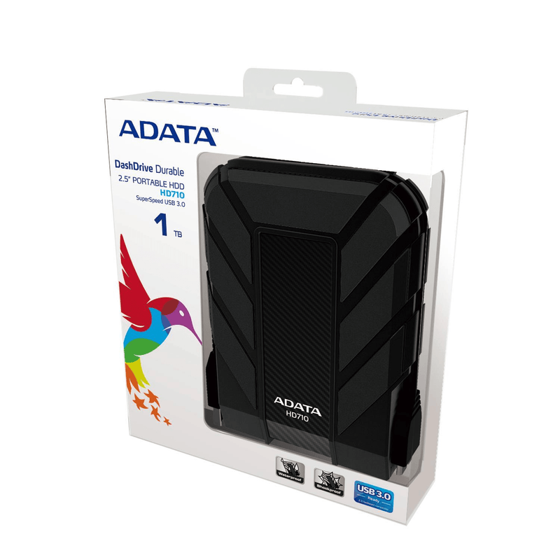 ADATA DashDrive Durable HD710 1TB Black External Hard Drive AHD710-1TU3-CBK