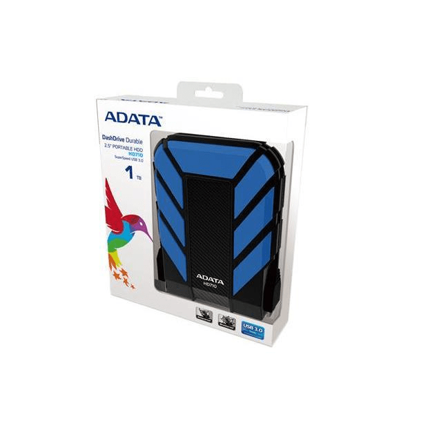 ADATA DashDrive Durable HD710 1TB Black and Blue External Hard Drive AHD710-1TU3-CBL