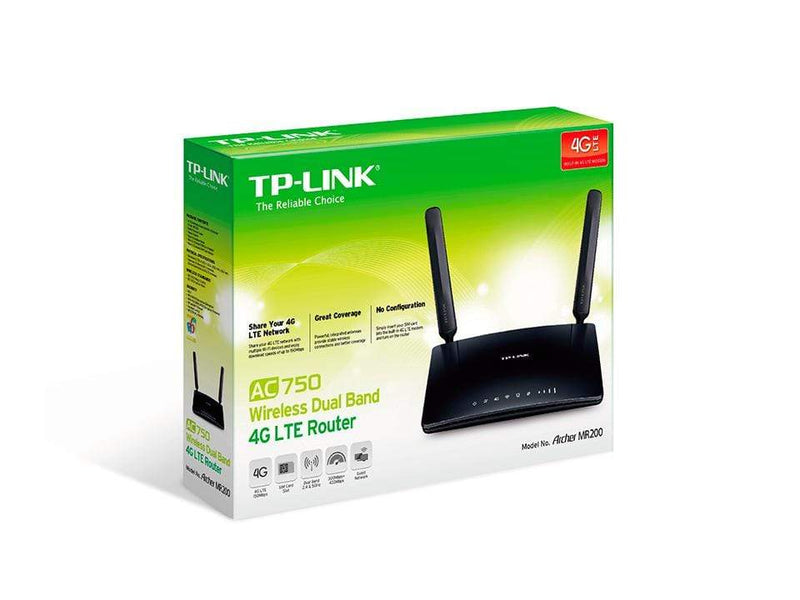 TP-Link Archer MR200 Wi-Fi 5 Wireless Router - Dual-band 2.4GHz and 5GHz Fast Ethernet 3G 4G Black ARCHER MR200