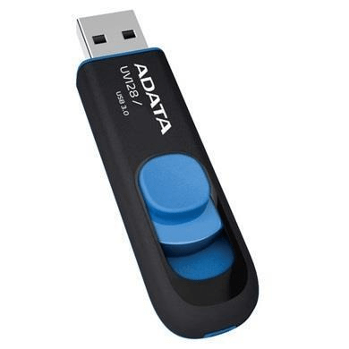 ADATA DashDrive UV128 32GB USB 3.2 Gen 1 Type-A Black and Blue USB Flash Drive AUV128-32G-RBE