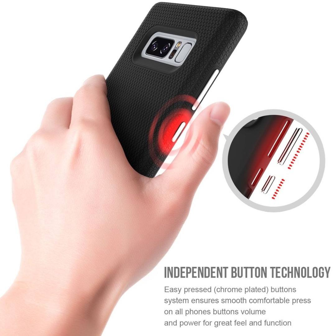Tuff-Luv Dual layer Anti slip Case for Samsung Galaxy Note 8 Smartphone Black B10_111