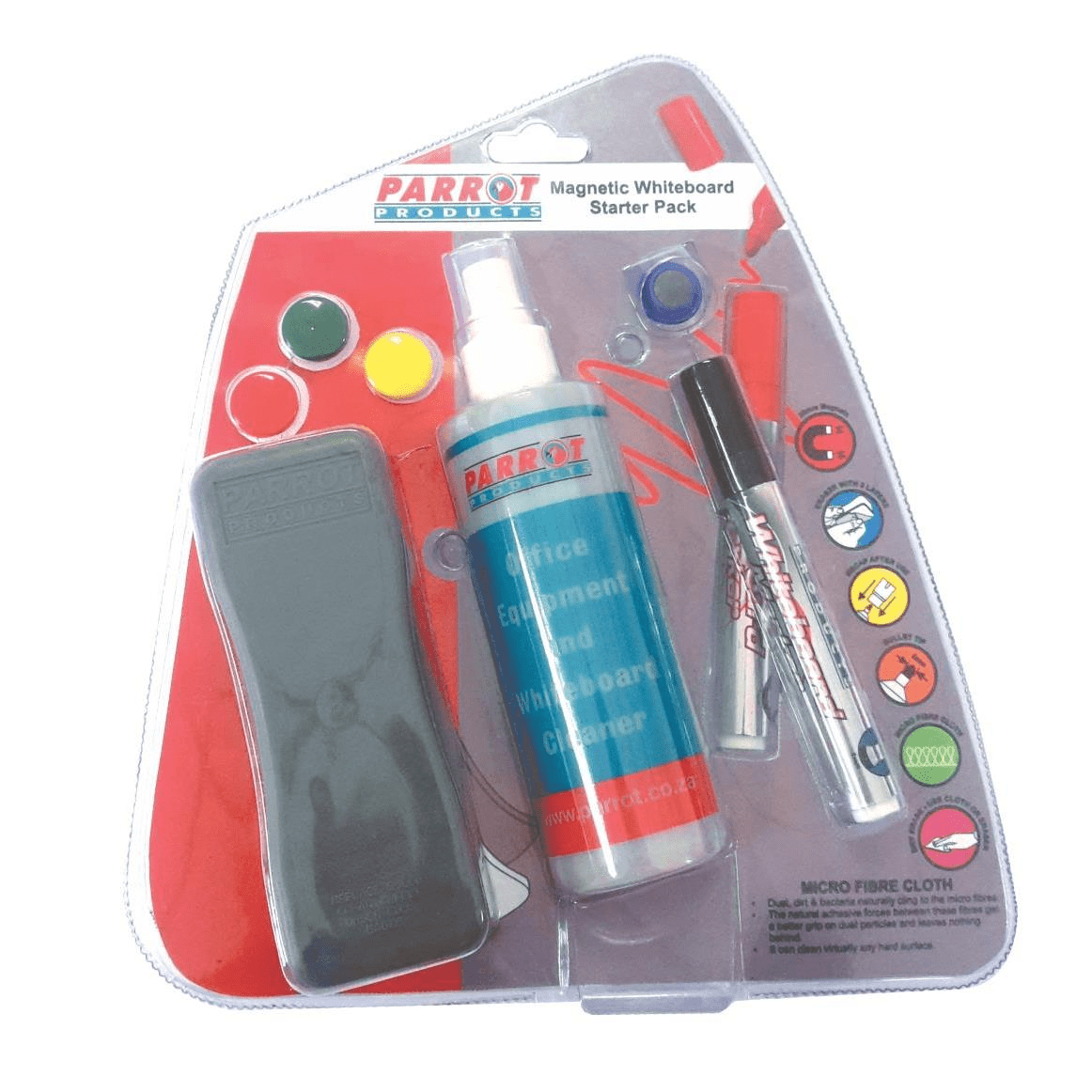 Parrot Magnetic Whiteboard Cleaning Starter Pack BA0202
