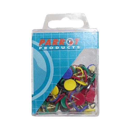 Parrot Drawing Pins 100 Assorted Pack BA3002