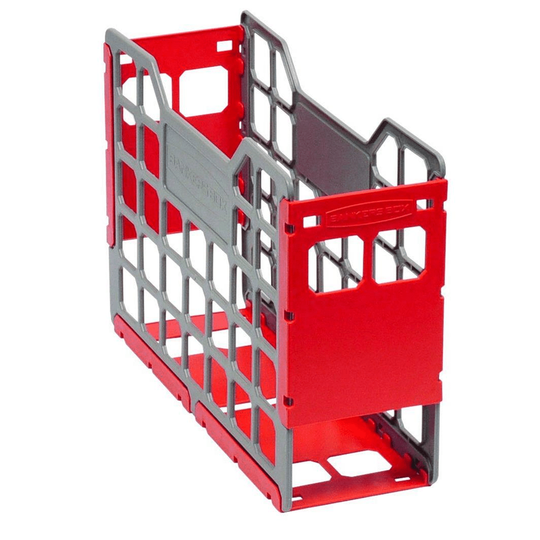 Fellowes Bankers Box Plastic Containers Slatted Econo Container - Red 4pk BB-SE-CNT-RED