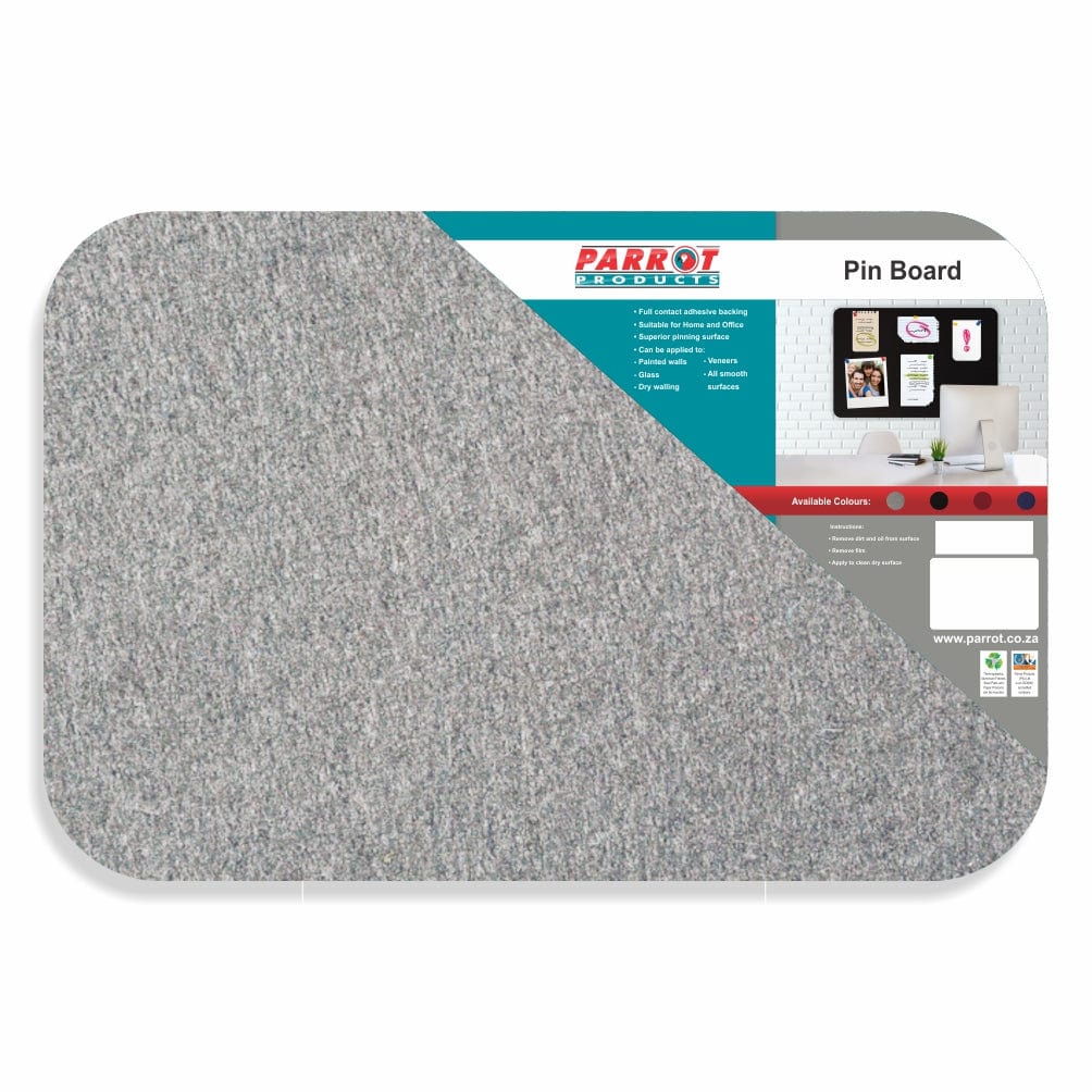 Parrot Adhesive Pin Board (No Frame - 900*600mm - Grey)