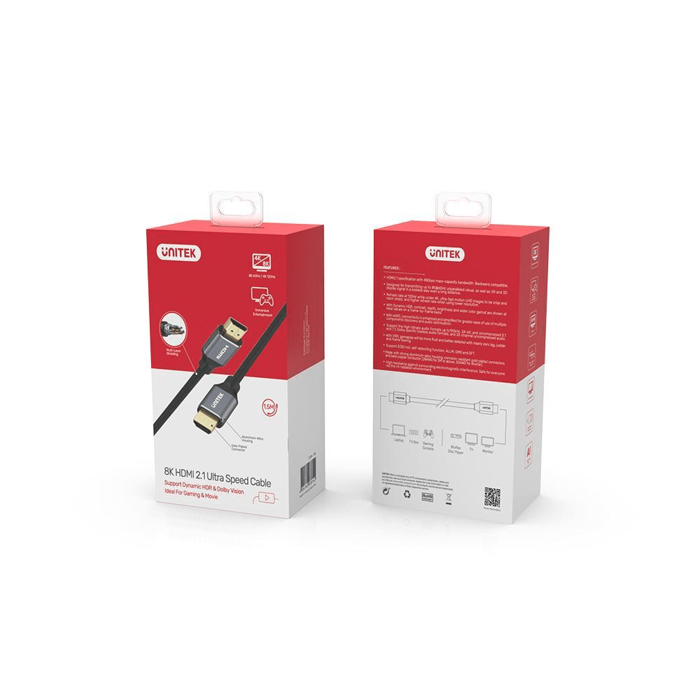 Unitek 2m HDMI2.1 8K Male to Male Cable C138W