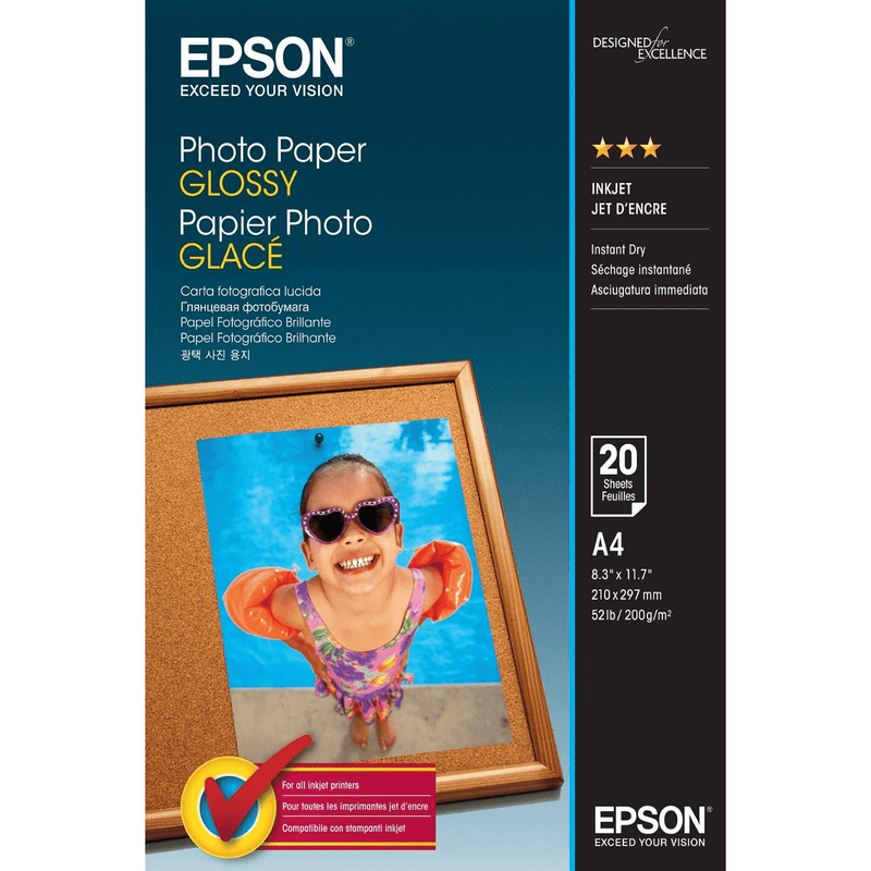 Epson A4 Glossy Photo Paper 20-sheets C13S042538