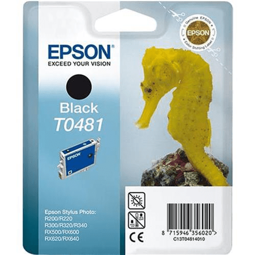 Epson T0481 Black Printer Ink Cartridge Original C13T04814010 Single-pack