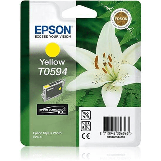 Epson T0594 Ultrachrome K3 Yellow Printer Ink Cartridge Original C13T05944010 Single-pack
