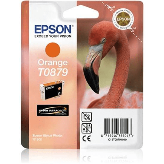 Epson T0879 Ultrachrome Orange High Yield Printer Ink Cartridge Original C13T08794010 Single-pack