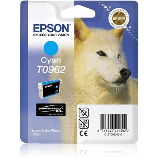 Epson T0962 Ultrachrome K3 Photo Cyan Printer Ink Cartridge Original C13T09624010 Single-pack