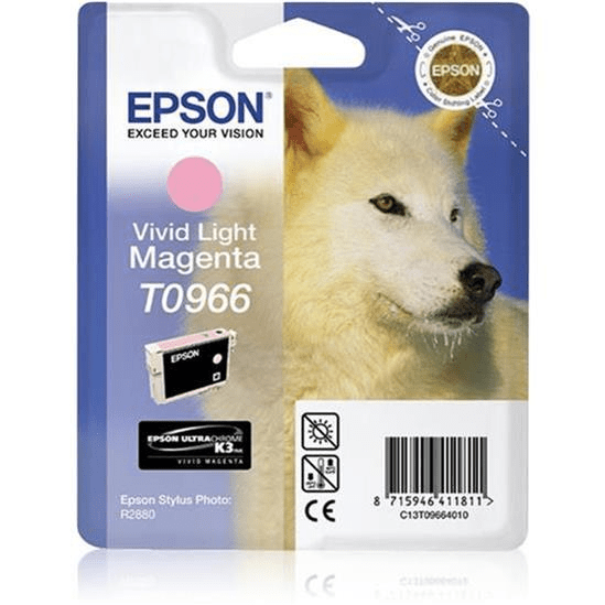 Epson T0966 Vivid Ultrachrome K3 Light Magenta Printer Ink Cartridge Original C13T09664010 Single-pack