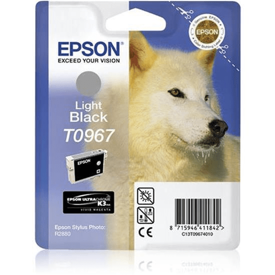 Epson T0967 Ultrachrome K3 Light Black Printer Ink Cartridge Original C13T09674010 Single-pack