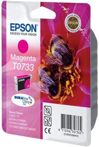 Epson T0733 DURABrite Ultra Magenta Standard Yield Printer Ink Cartridge Original C13T10534A10 Single-pack