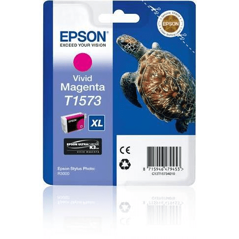 Epson T1573 Vivid Ultrachrome K3 Magenta High Yield Printer Ink Cartridge Original C13T15734010 Single-pack