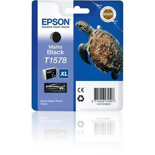 Epson T1578 Ultrachrome K3 Matte Black High Yield Printer Ink Cartridge Original C13T15784010 Single-pack