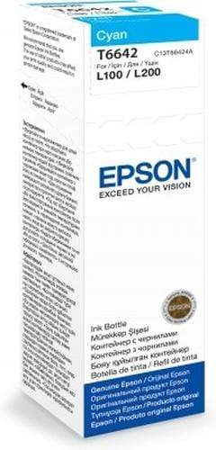 Epson T6642 Bottle 70-ml Cyan Printer Ink Cartridge Original C13T66424A Single-pack