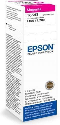 Epson T6643 Bottle 70-ml Magenta Printer Ink Cartridge Original C13T66434A Single-pack