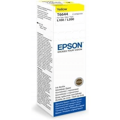 Epson T6644 Bottle 70-ml Yellow Printer Ink Cartridge Original C13T66444A Single-pack