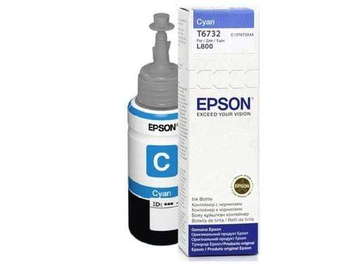 Epson T6732 Bottle 70-ml Photo Cyan Standard Yield Printer Ink Cartridge Original C13T67324A Single-pack