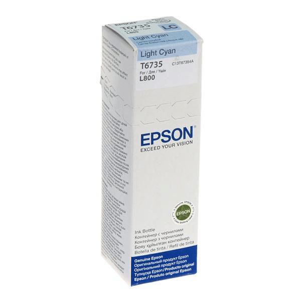 Epson T6735 Bottle 70-ml Light Cyan Standard Yield Printer Ink Cartridge Original C13T67354A Single-pack