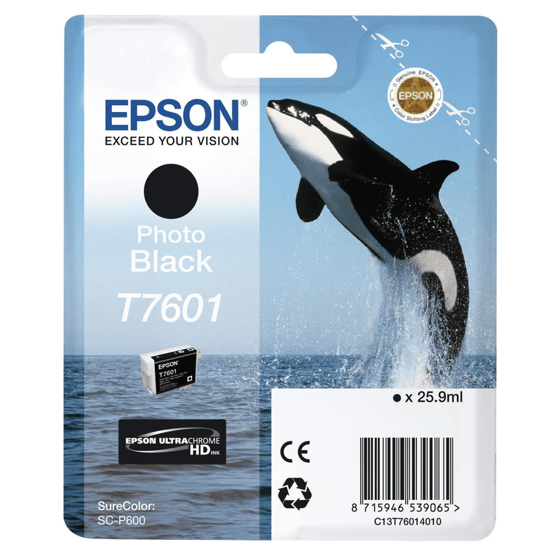 Epson T7601 Photo Black Printer Ink Cartridge Original C13T76014010 Single-pack