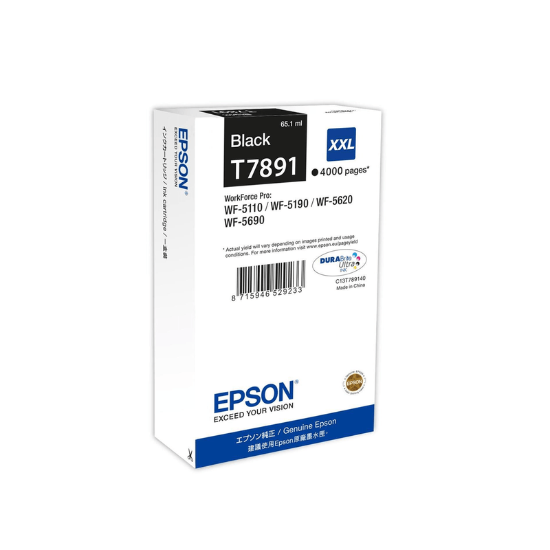 Epson T7891 XXL Black Extra High Yield Printer Ink Cartridge Original C13T789140 Single-pack
