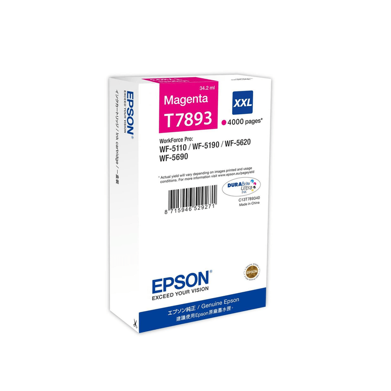 Epson T7893 XXL Magenta Extra High Yield Printer Ink Cartridge Original C13T789340 Single-pack