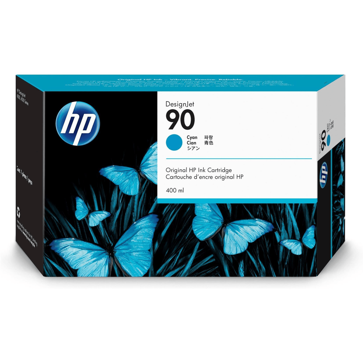 HP 90 400-ml DesignJet Cyan Printer Ink Cartridge Original C5061A Single-pack
