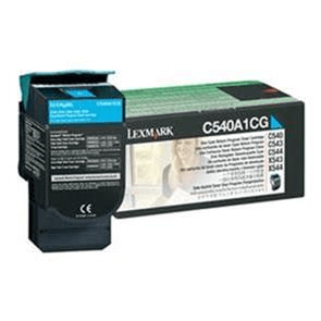 Lexmark C54x X54x Cyan Toner Cartridge 1,000 Pages Original C540A1CG Single-pack