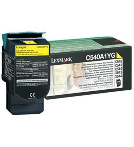 Lexmark C540A1YG Yellow Toner Cartridge 1,000 Pages Original Single-pack
