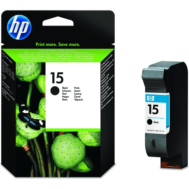 HP 15 Large Black High Yield Printer Ink Cartridge Original C6615DE Single-pack