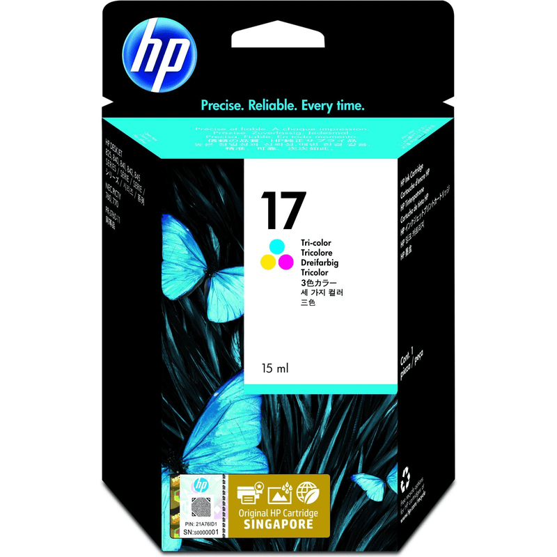 HP 17 Cyan, Magenta, Yellow Standard Yield Printer Ink Cartridge Original C6625A Single-pack